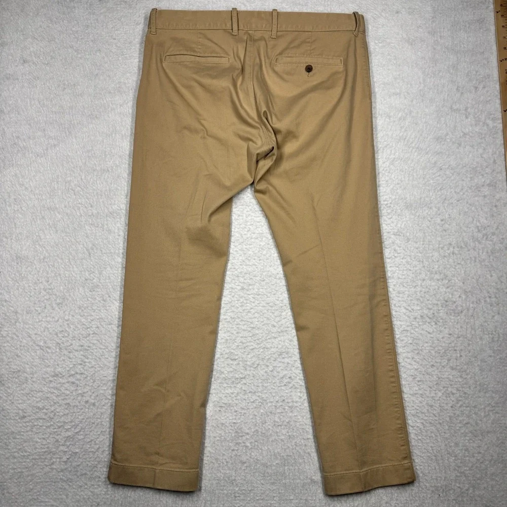 J CREW Chino Pants‎ Mercantile Flex Slim Stretch Khaki Beige Men's Size 35x30